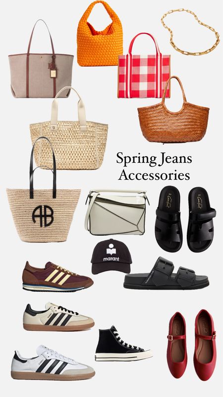 Accessories to wear with you spring jeans 

Handbags
Summer baskets
Adidas Trainers 
Slides
Dragon diffusion 

#LTKstyletip #LTKSeasonal #LTKshoecrush