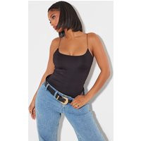 Shape Black Slinky Spaghetti Strap Bodysuit | PrettyLittleThing US