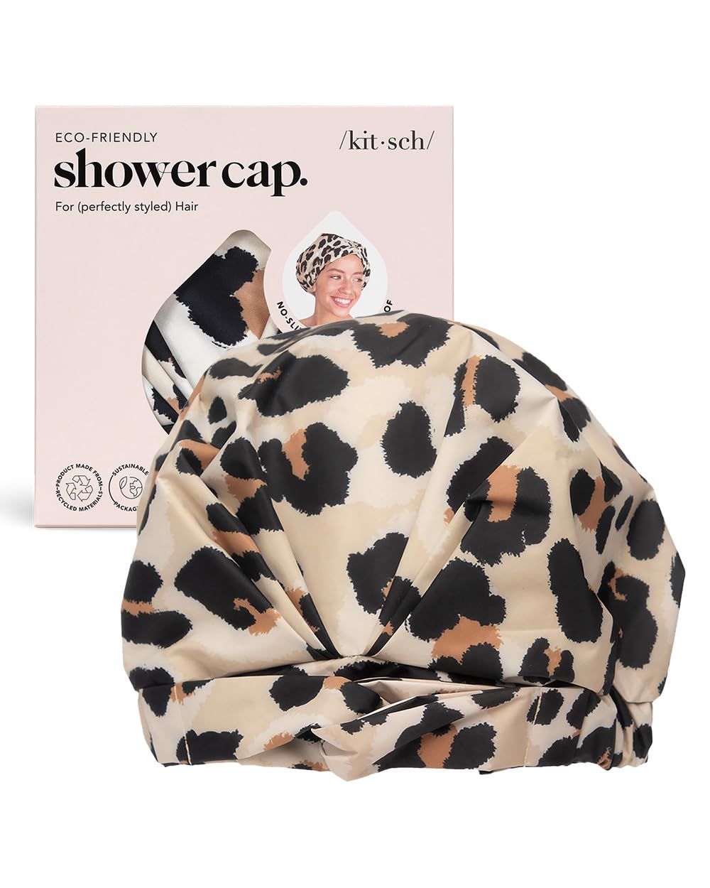 Kitsch Luxury Shower Cap for Women Waterproof - Reusable Shower Cap, Hair Cap for Shower, Waterpr... | Amazon (US)