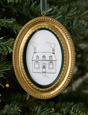 Oakham Gilded Mini Frame Ornament, Silver | Lulu and Georgia 