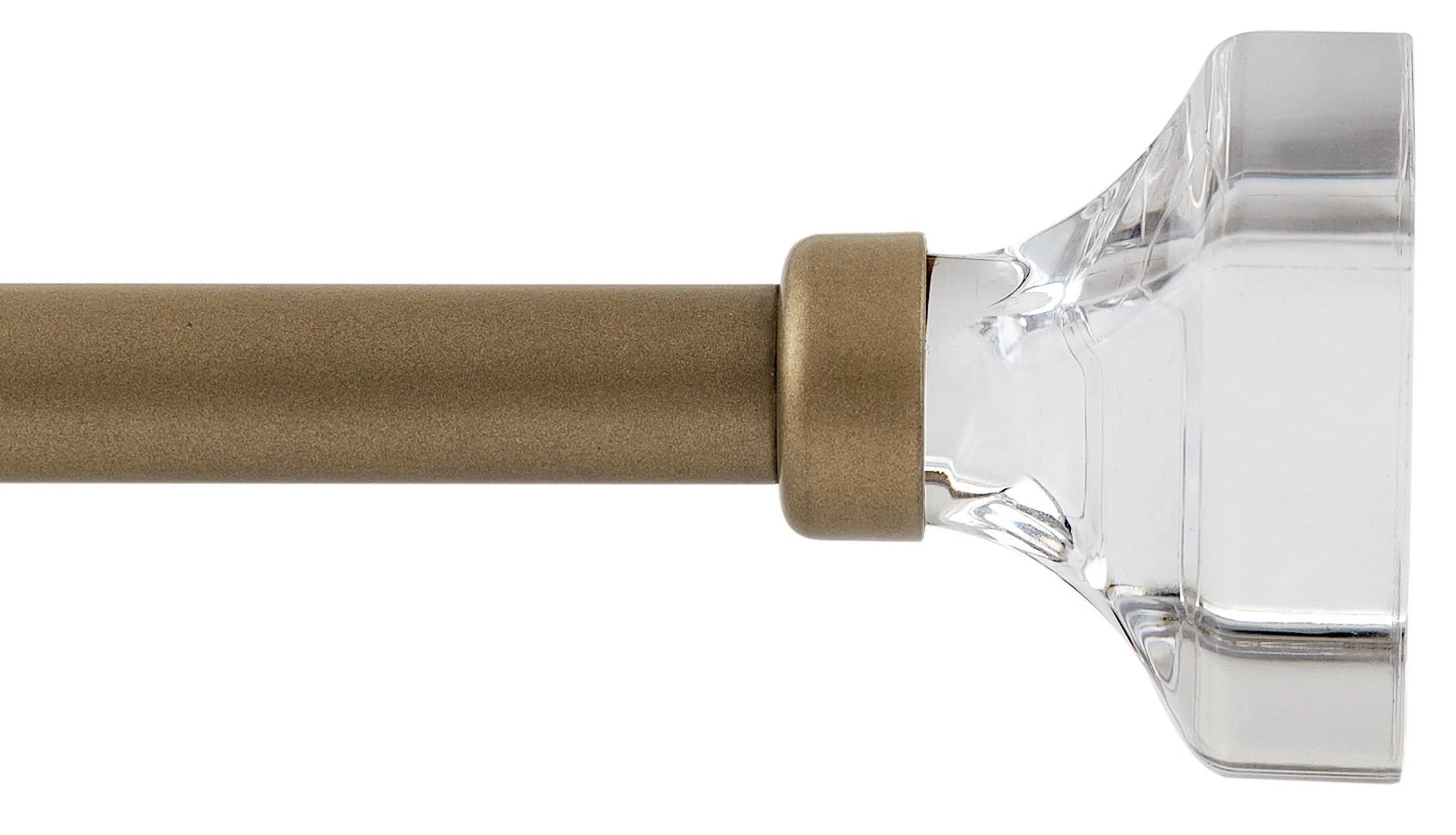 Mainstays 1/2 inch Adjustable Wooden Curtain Rod 28 to 48 inch with Acrylic Square Finials for Do... | Walmart (US)