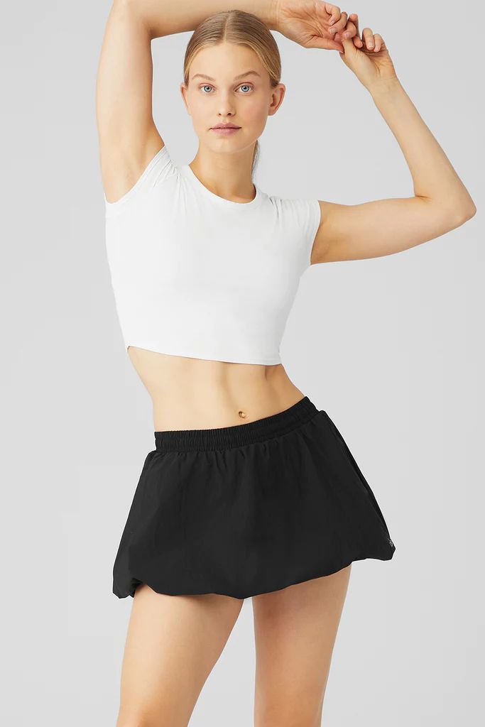 Alosoft Crop Finesse Short Sleeve - White | Alo Yoga