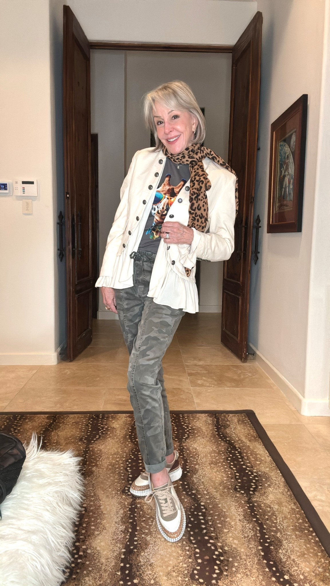 Casual Ruffles Jacket High Low Hem Steampunk Blazers Button up Romance Open Front Cotton Cardigan. Comes in 2 more colors. I am wearing a size small.
Weekender High Rise Camo Tapered Pant. Under $20 Camo 

#LTKFindsUnder50 #LTKOver40 #LTKStyleTip