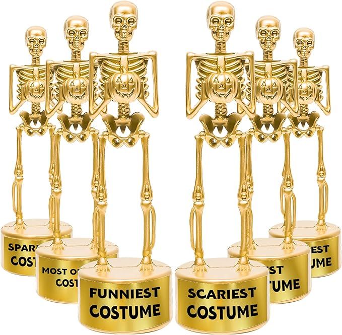 6 Halloween Best Costume Skeleton Trophy, Halloween Skull Party Favor Prizes, Halloween Party Sup... | Amazon (US)