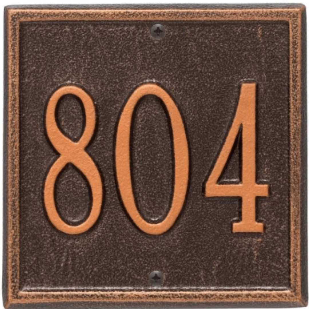 Petite Personalized Square Address Wall Plaque– Available in Multiple | The Well Appointed House, LLC