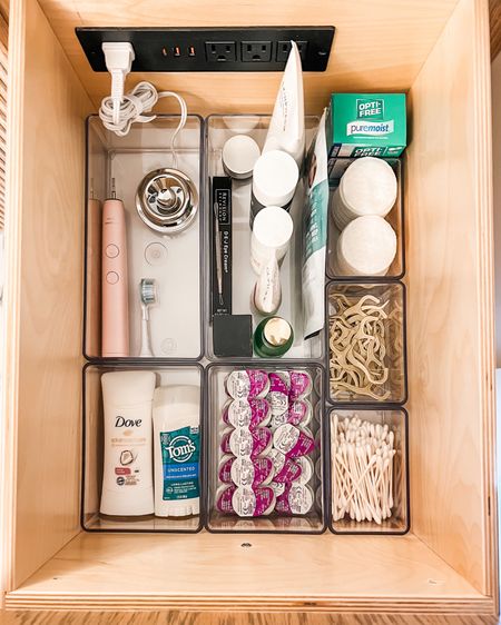 The organization is one thing, but the outlet in the back of the drawer? THAT takes this whole thing up a notch!