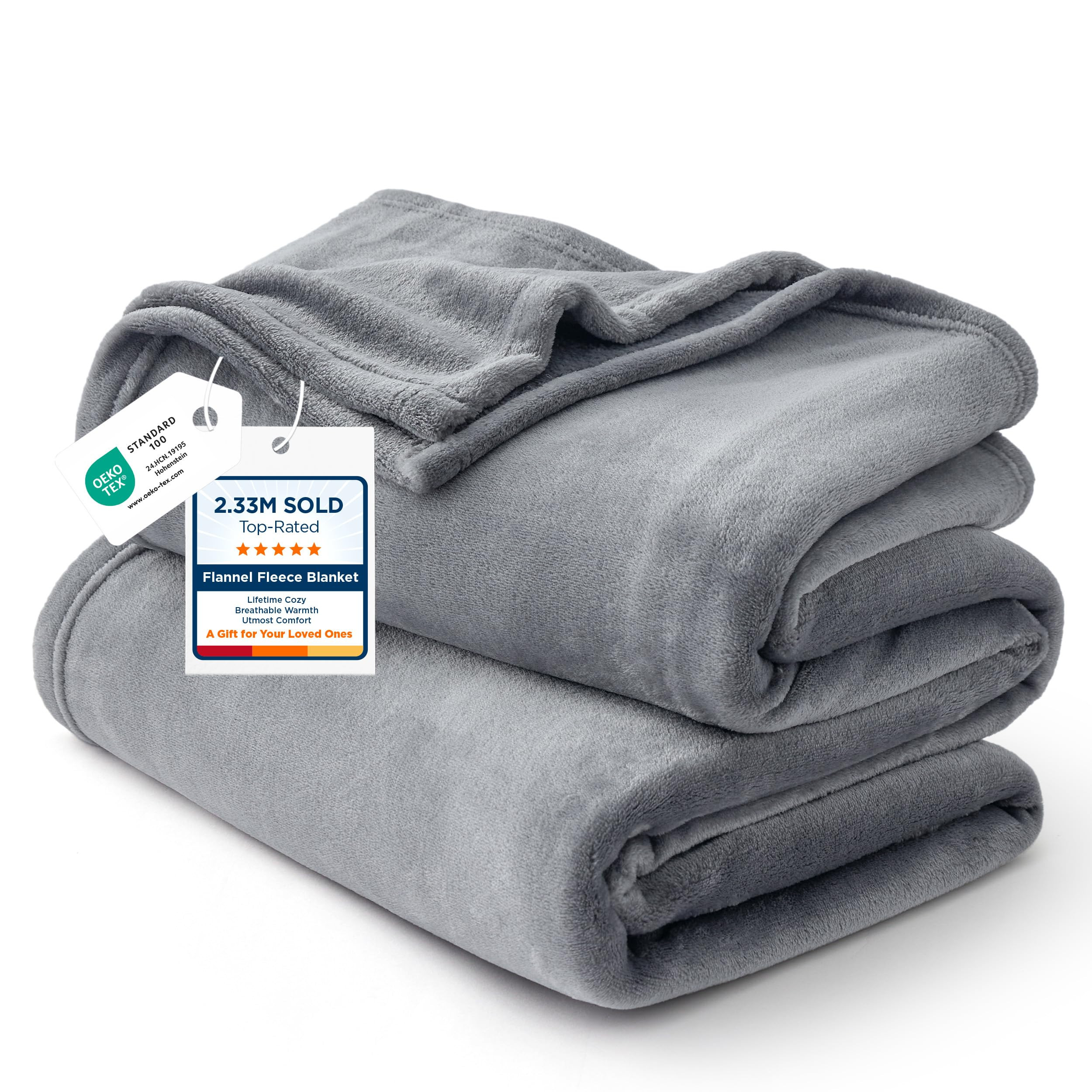 Bedsure GentleSoft Fleece Bed Blankets Queen Size Grey - Soft Warm Winter Blanket Lightweight Coz... | Amazon (US)