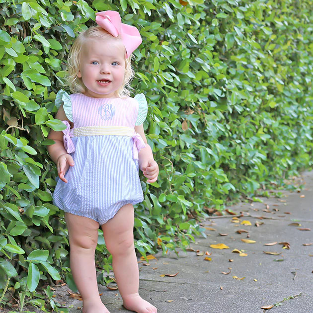 Multi Stripe Seersucker Avery Bubble | Classic Whimsy