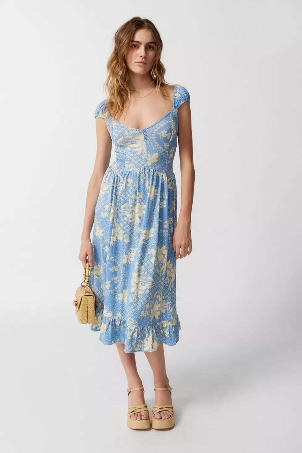 UO Elenor Printed Midi Dress | Urban Outfitters (US and RoW)