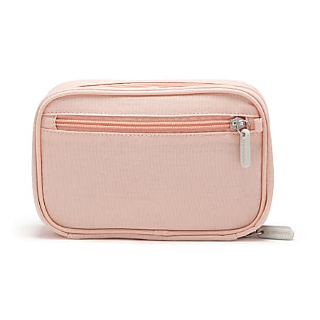 U Brands Dual Zip Canvas Tech Pouch 5 H x 2 14 W x 7 1316 D Dusty Rose Pink - Office Depot | Office Depot and OfficeMax 