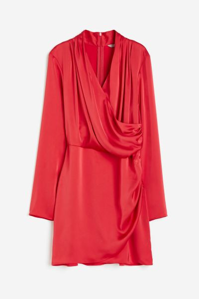 Draped Wrap Dress - Red - Ladies | H&M US | H&M (US + CA)