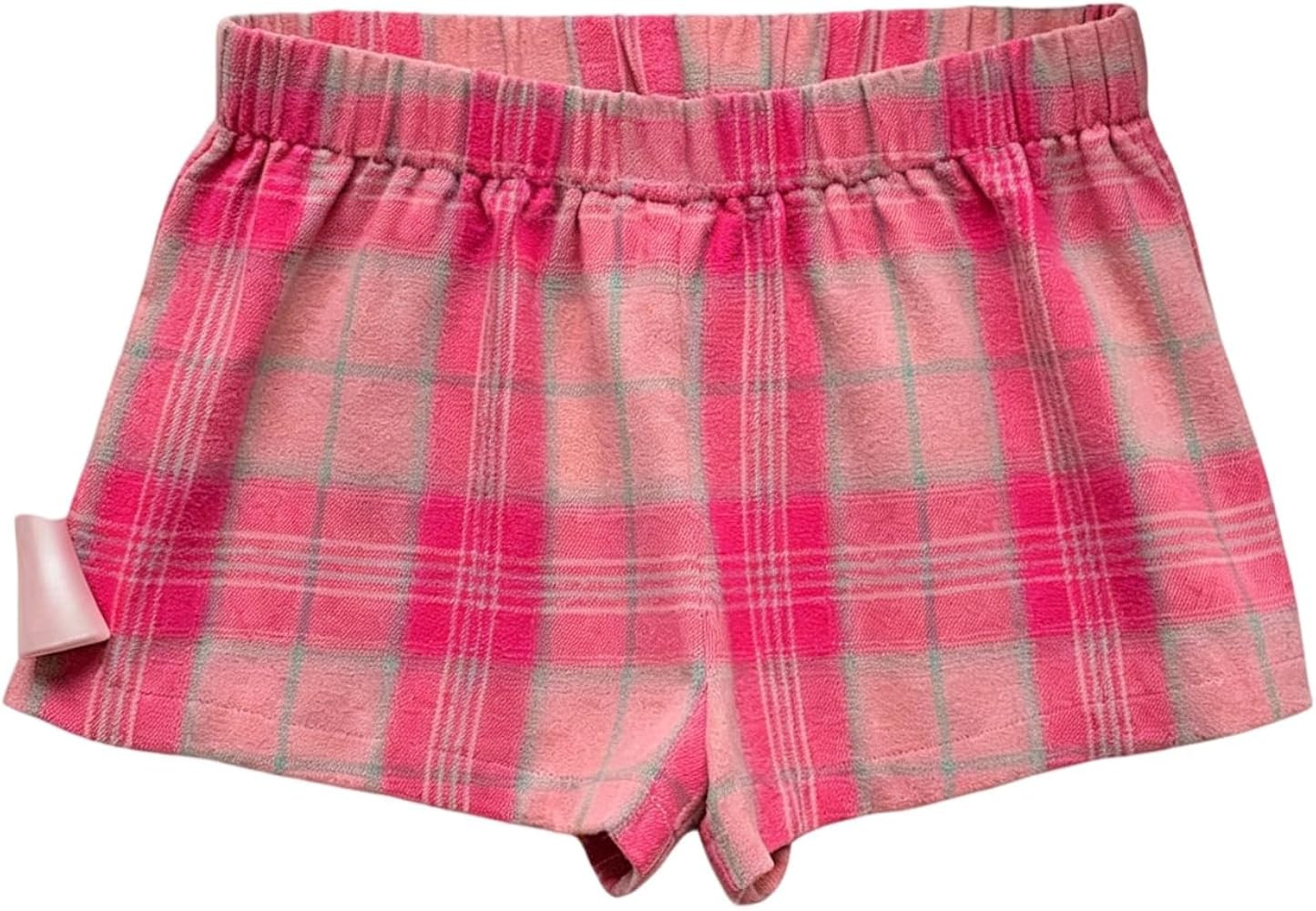 MakeMeChic Women's Plaid Micro Shorts Wide Leg Elastic Waist Summer Cute Mini Shorts | Amazon (US)
