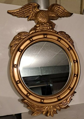 Vtg MCM Hollywood Regency Federal Eagle Regular Round Wall Mirror -Syroco? #314B | eBay AU