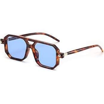 FEISEDY Vintage Square 70s Flat Aviator Sunglasses Women Men Classic Retro Stylish Frame UV400 Su... | Amazon (US)