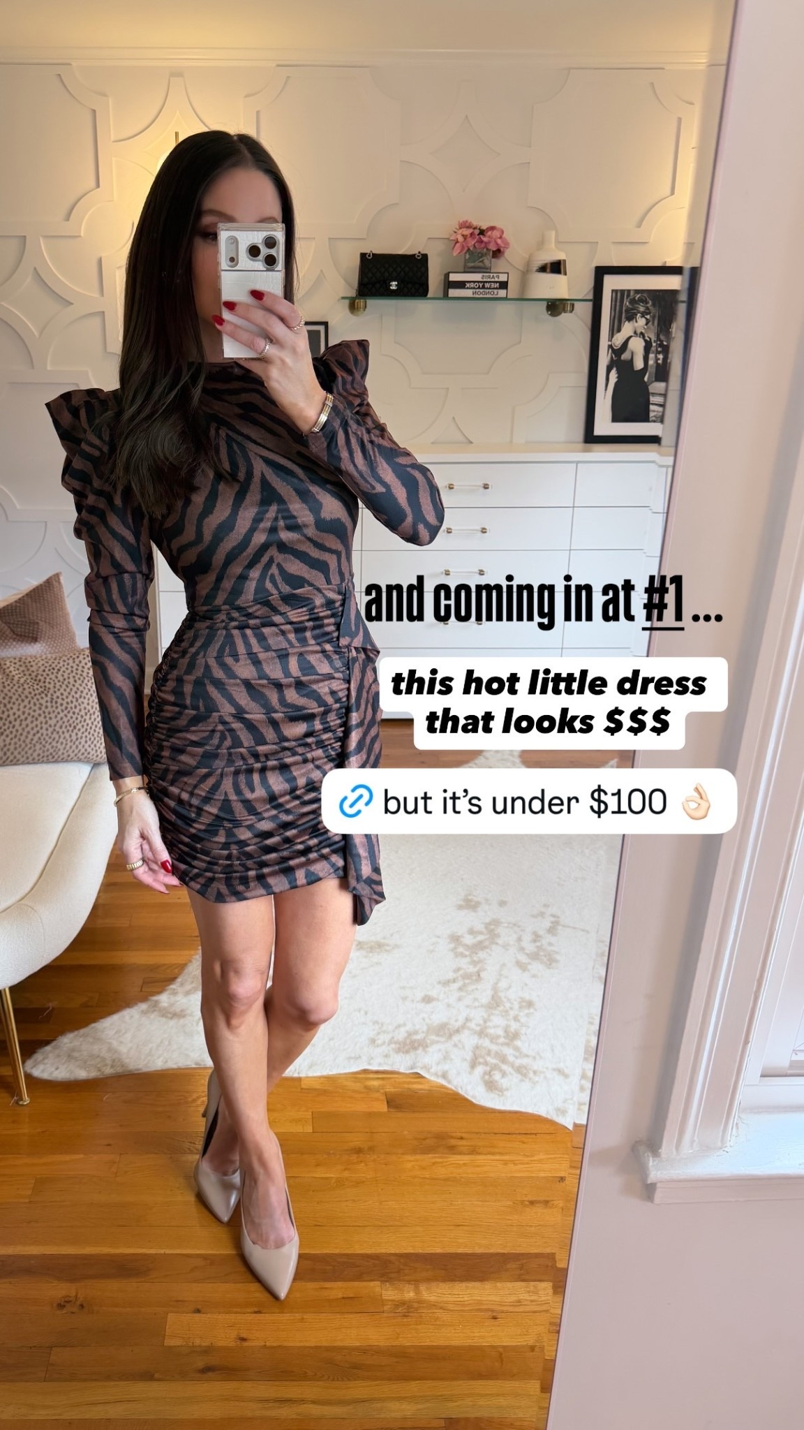 and coming in at #1 … this hot little dress that looks $$$ but under $100! True to size
