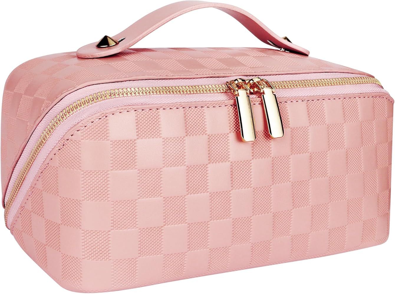 Upgraded Makeup Bag - Travel Makeup Bag Large Capacity Cosmetic Travel Bag, PU Leather Toiletry B... | Amazon (US)