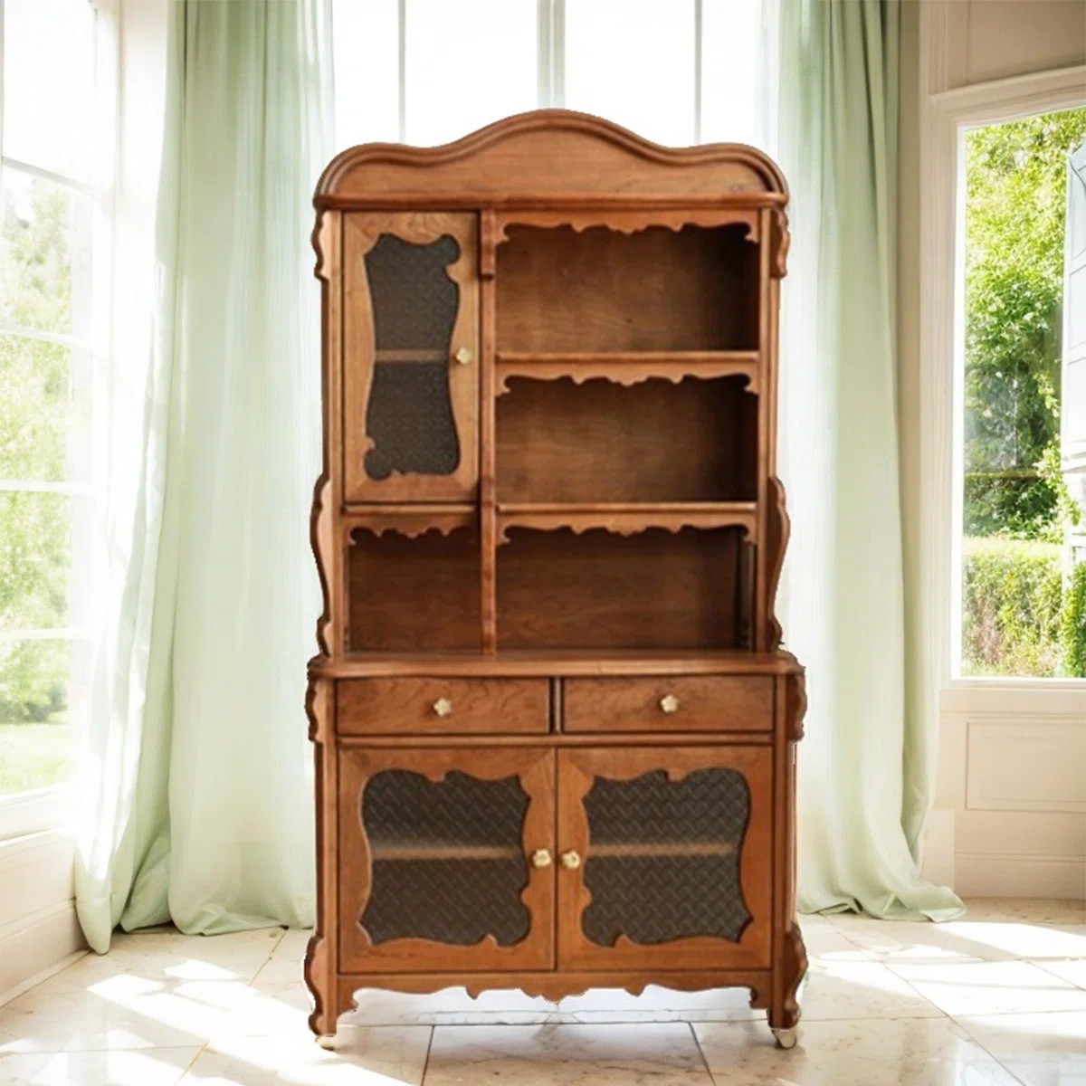 American Vintage Solid Wood Kitchen Pantry Dining Room Storage Cabinet | Wayfair North America