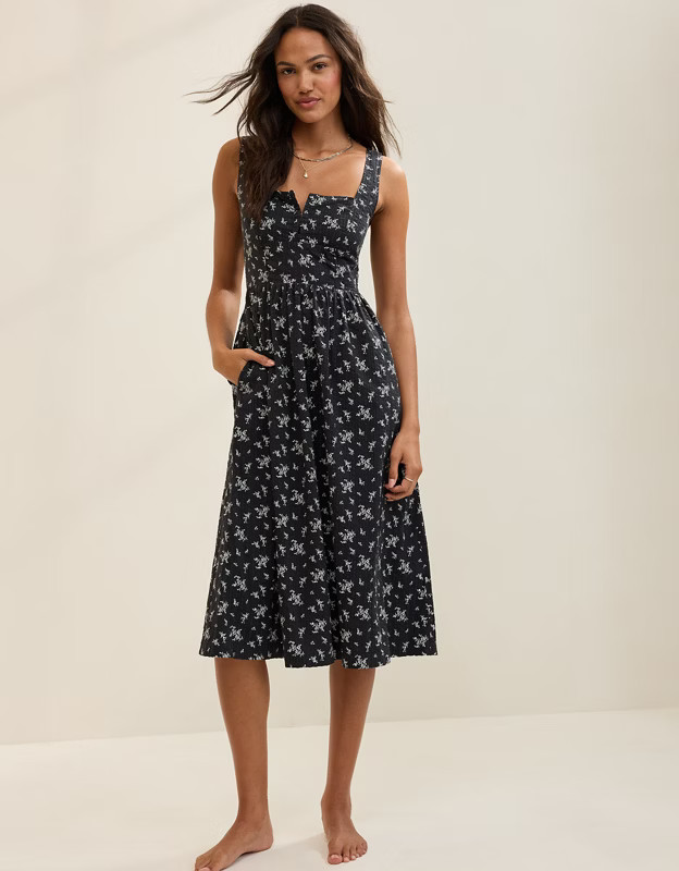 Aerie Denim Midi Dress | Aerie