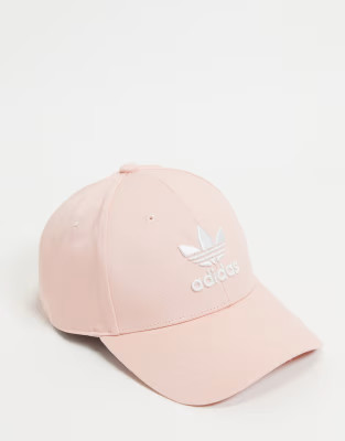 adidas Originals trefoil baseball cap in pink | ASOS (Global)