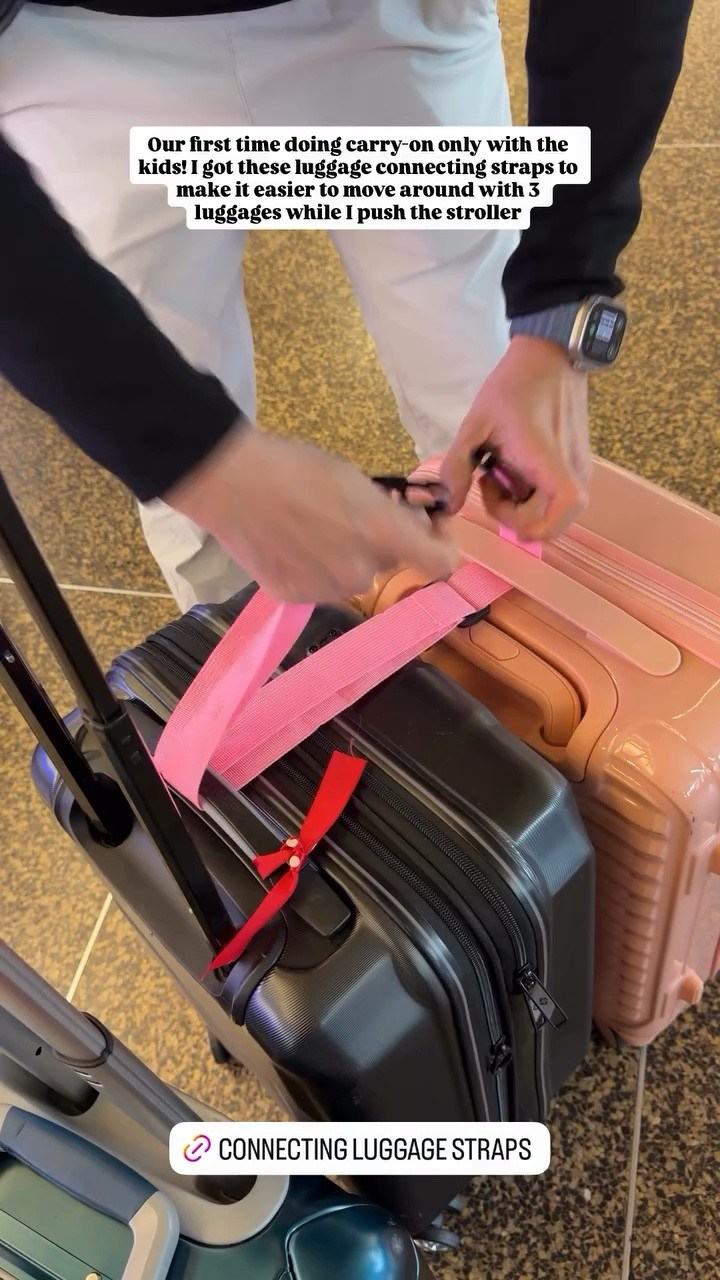 CONNECTING LUGGAGE STRAPS! Our first time doing carry-on only with the kids! I got these luggage connecting straps to make it easier to move around with 3 luggages while I push the stroller

#LTKHome #LTKSeasonal #LTKTravel
