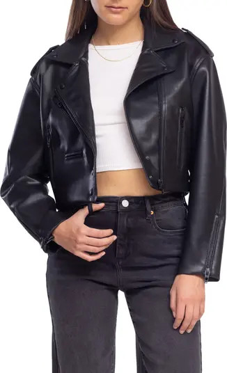 Faux Leather Crop Moto Jacket | Nordstrom