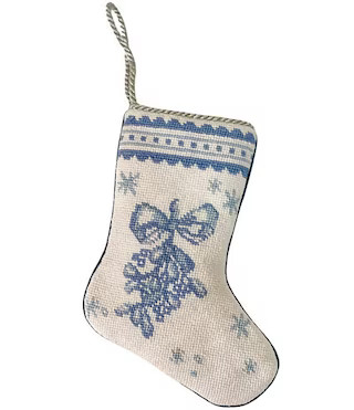 Limited Edition Pearly Gates Designs Mistletoe Magic in Toile Needlepoint Stocking | Dillard's