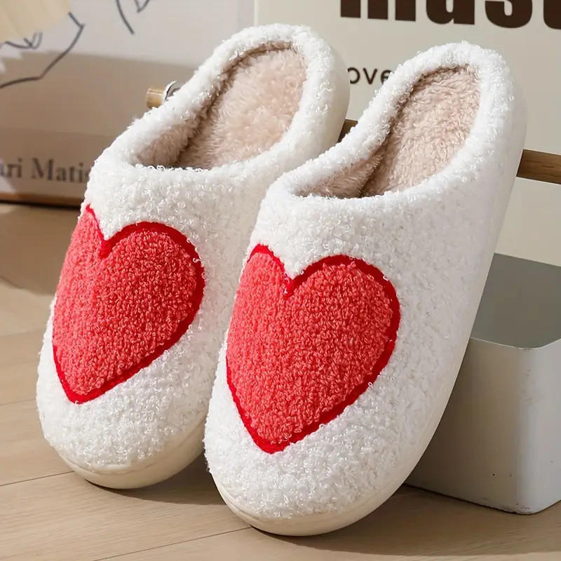 Warm Valentine's Day Slippers, Casual Slip On Plush Lined Shoes, Comfortable Indoor Home Slippers | Temu Affiliate Program