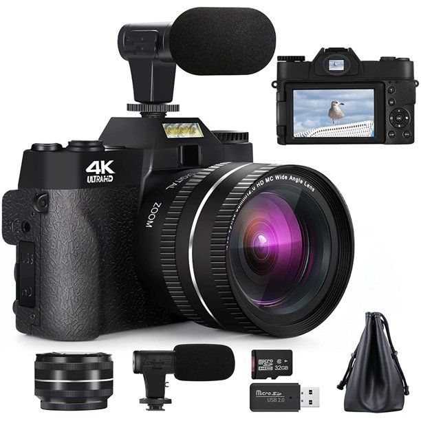 NBD Digital Camera 4K 48MP Compact Camera, 3.0 Inch Ultra Clear Screen YouTube Vlogging Camera wi... | Walmart (US)
