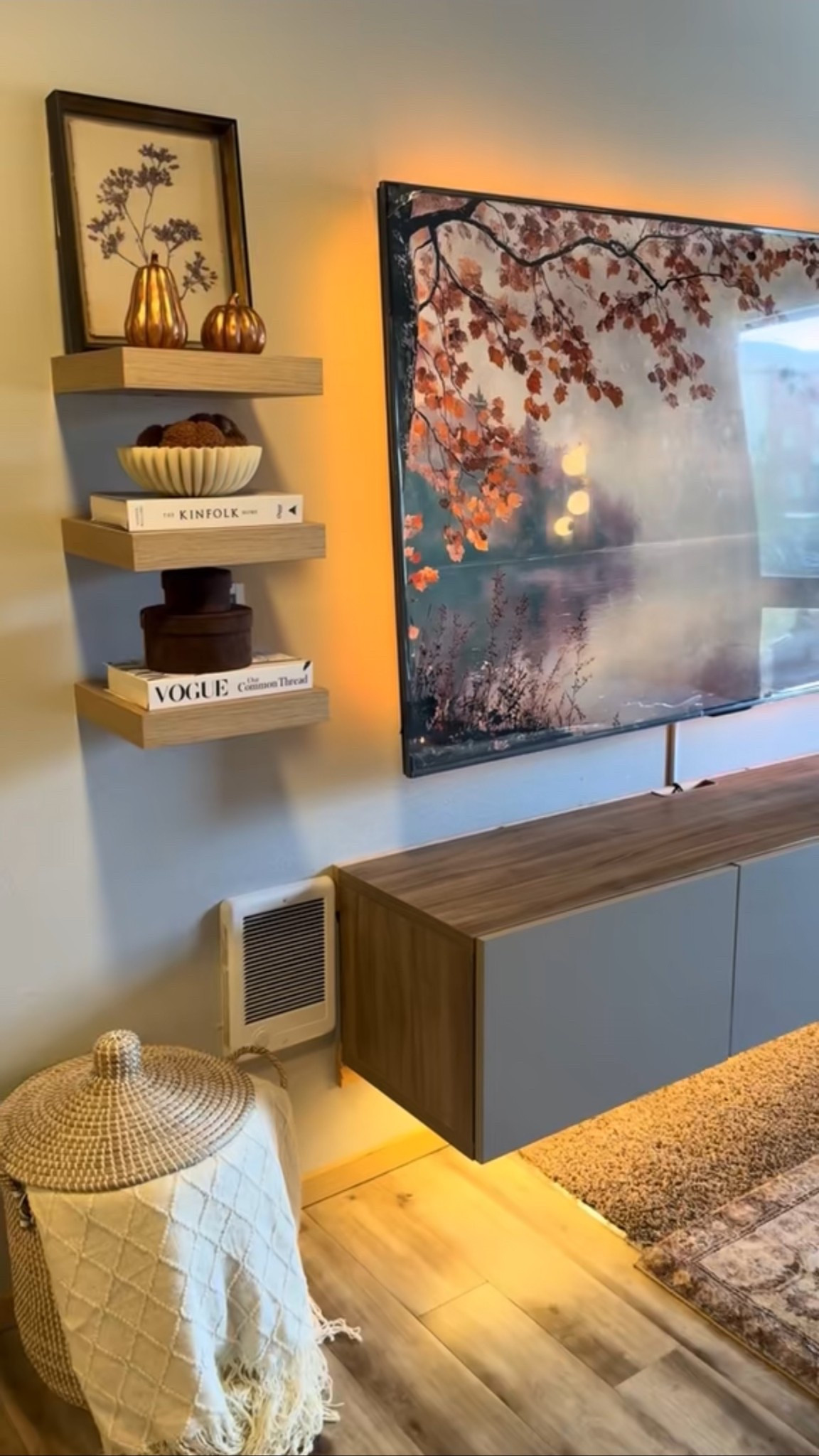 TV WALL DECOR 📺 ✨
Shelves & Floating cabinet from IKEA!
Everything else linked below 🤍 #falldecor #shelvesdecor #shelfdecor

#LTKSeasonal #LTKHome