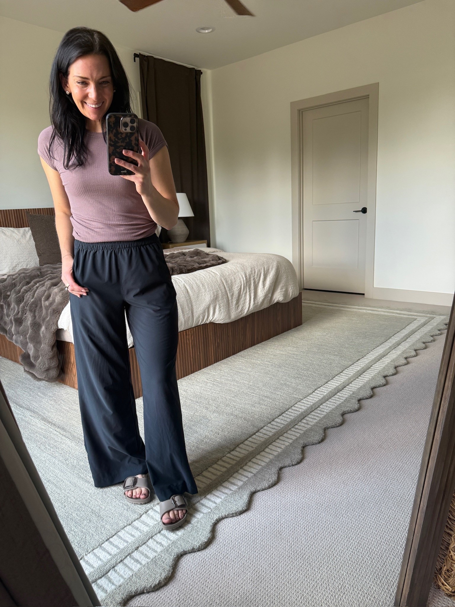 Ribbed basic tee for women. Casual lounge wide leg pants. TTS 

#LTKootd #LTKSeasonal