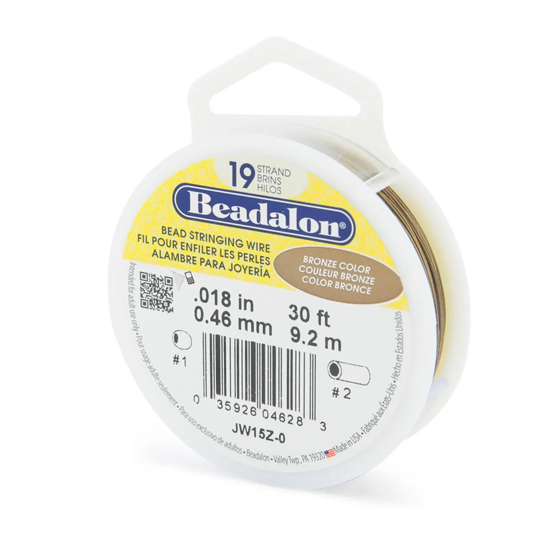 Beadalon Bronze Color .018 Inch Diameter, 19 Strand Beading Wire, 30 Foot Spool for Jewelry Makin... | Etsy (US)