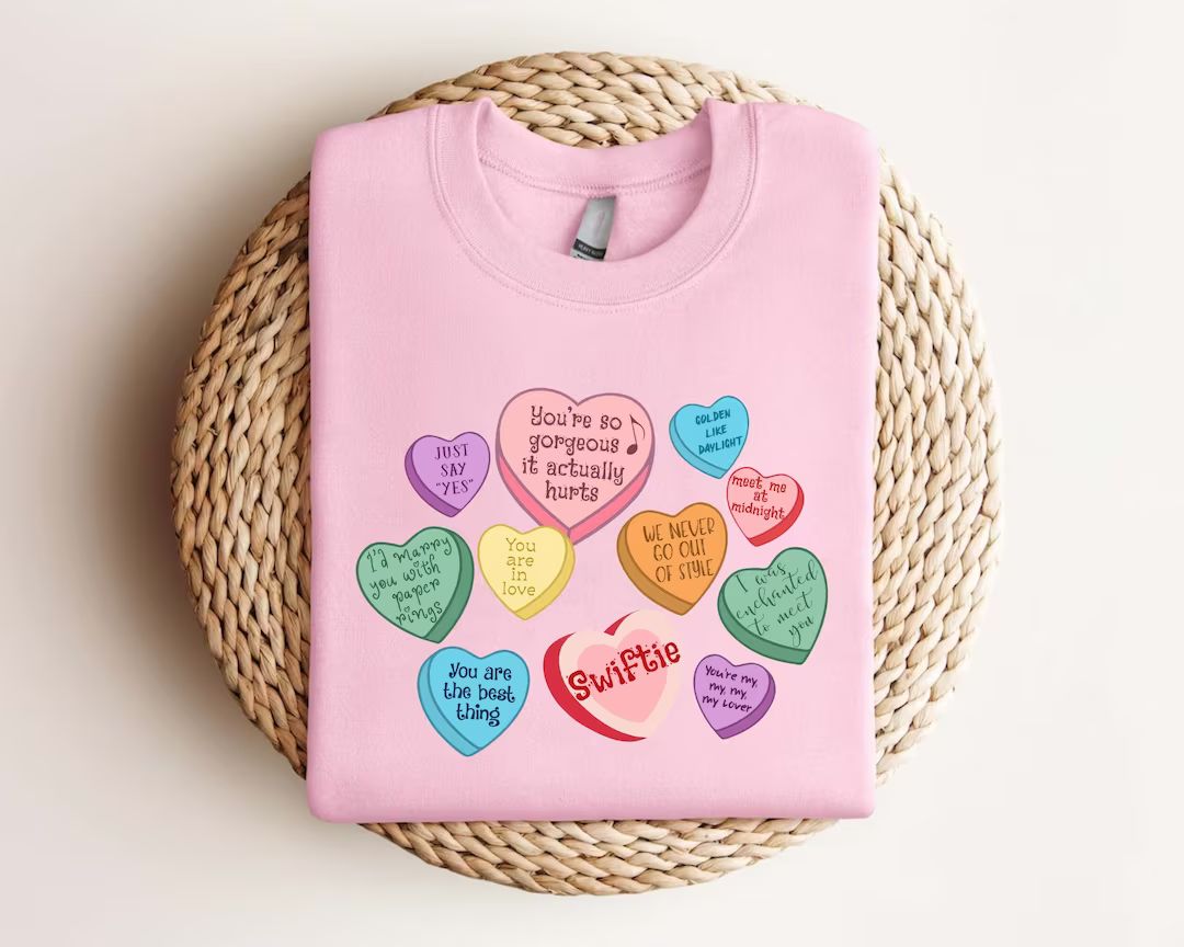 Taylor's Version Sweatshirt, Candy Hearts Shirt, Swiftie Fan Gift Hoodie, Taylor Valentine Long-s... | Etsy (US)