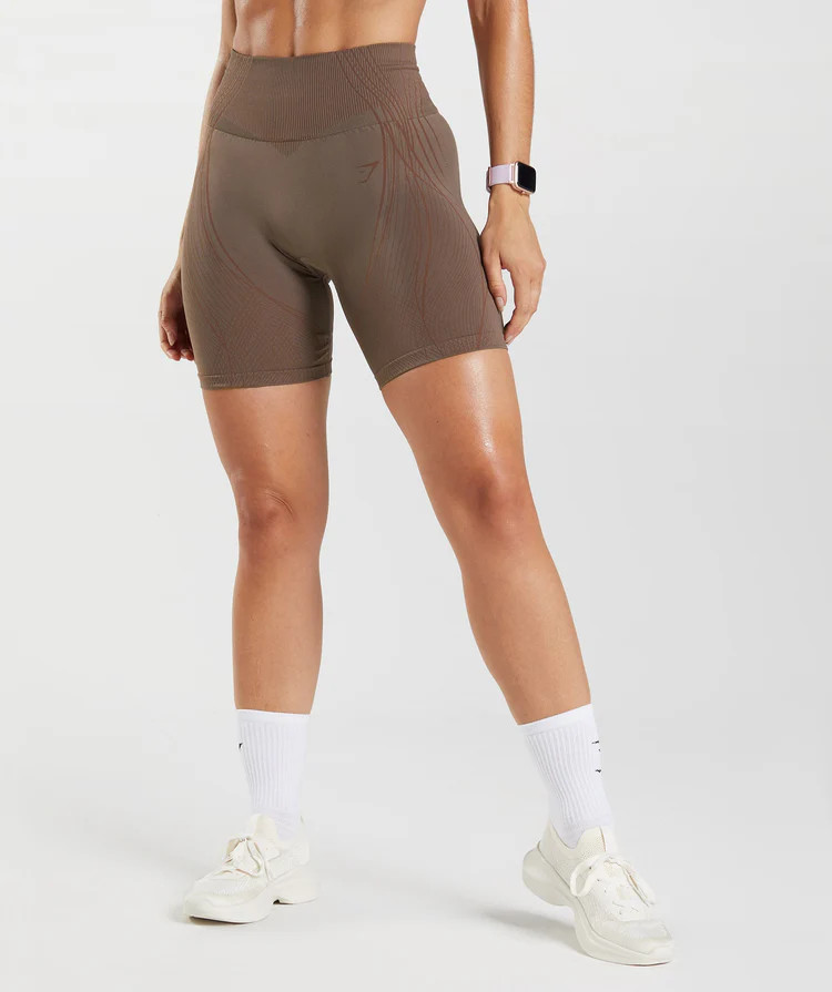 Gymshark Apex Seamless Shorts - Truffle Brown/Cherry Brown | Gymshark US