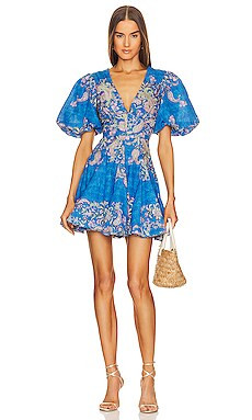 HEMANT AND NANDITA Short Dress in Cobalt Blue from Revolve.com | Revolve Clothing (Global)