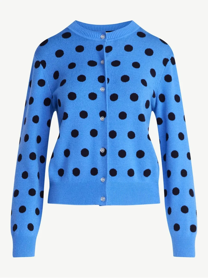 Free Assembly Women's and Women's Plus Solid, Stripe, & Print Classic Cozy Yarn Cardigan Sweater,... | Walmart (US)