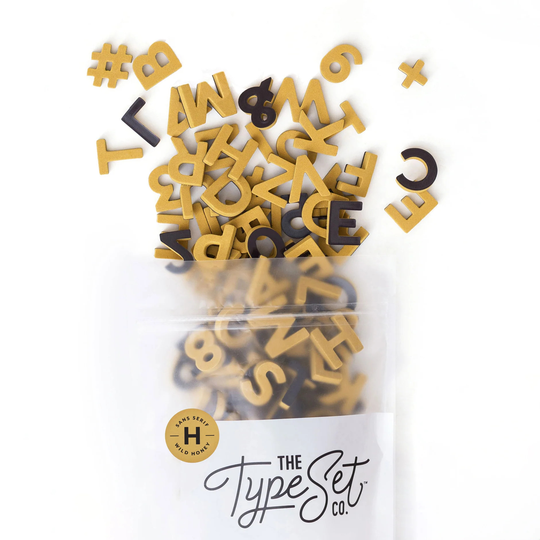 1-Inch Wild Honey Magnetic Letters | The Type Set Co.