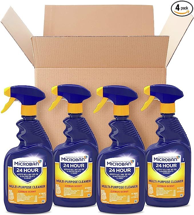 Microban Disinfectant Spray, 24 Hour Sanitizing and Antibacterial Spray, All Purpose Cleaner, Cit... | Amazon (US)