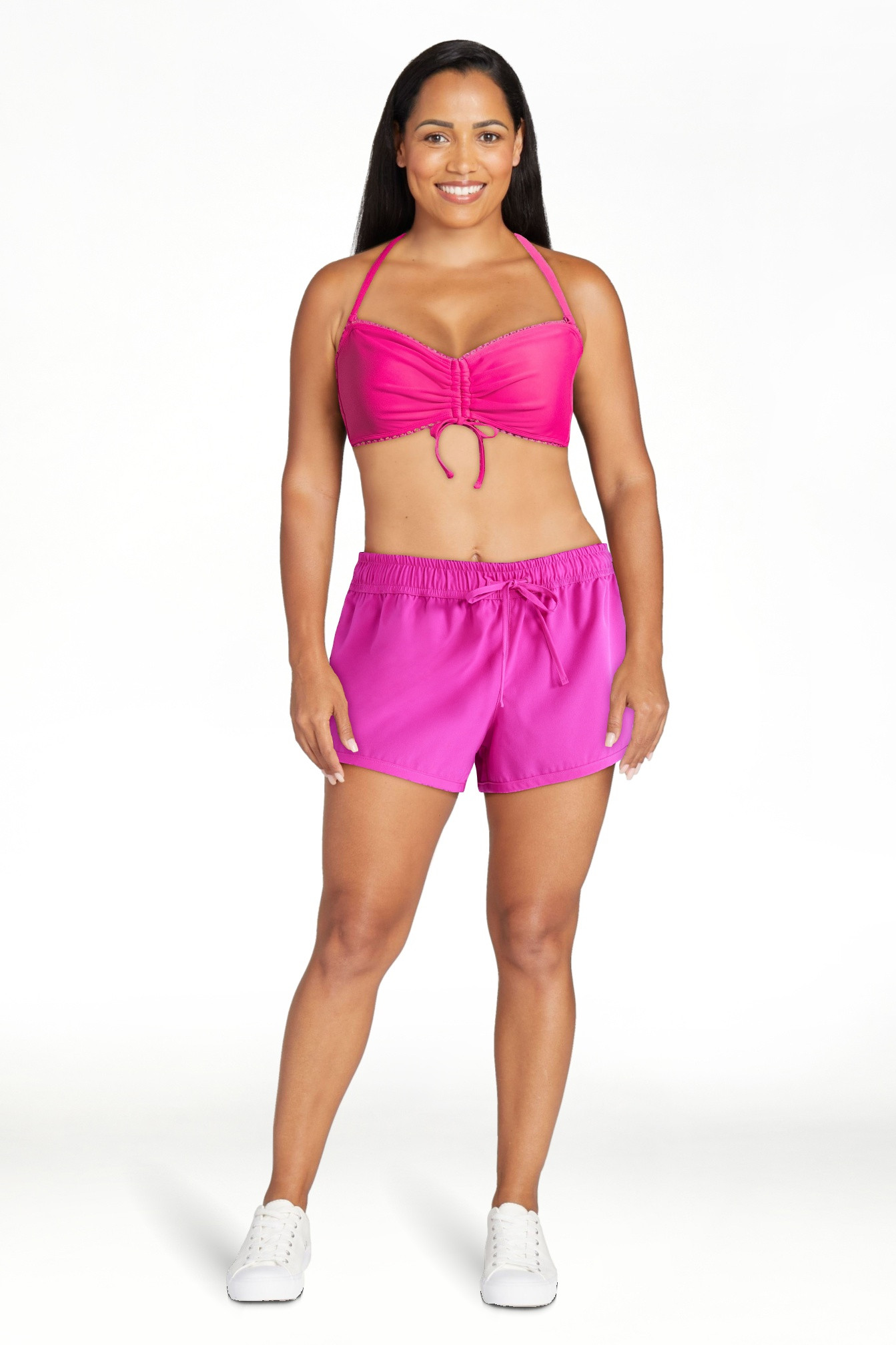 No Boundaries Juniors’ Ruched Bandeau Bikini Top, Sizes XS-XL - Walmart.com | Walmart (US)