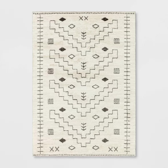 Ashland Geometric Area Rug Black/Ivory - Threshold™ | Target