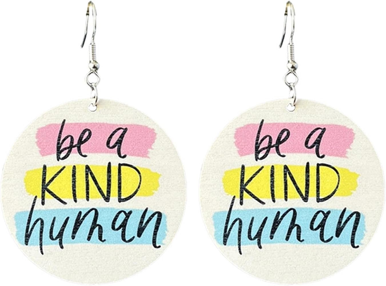 Happy Last Day of School Wooden Dangle Earrings Colorful Kind Letter Earrings for Women Jewelry | Amazon (US)