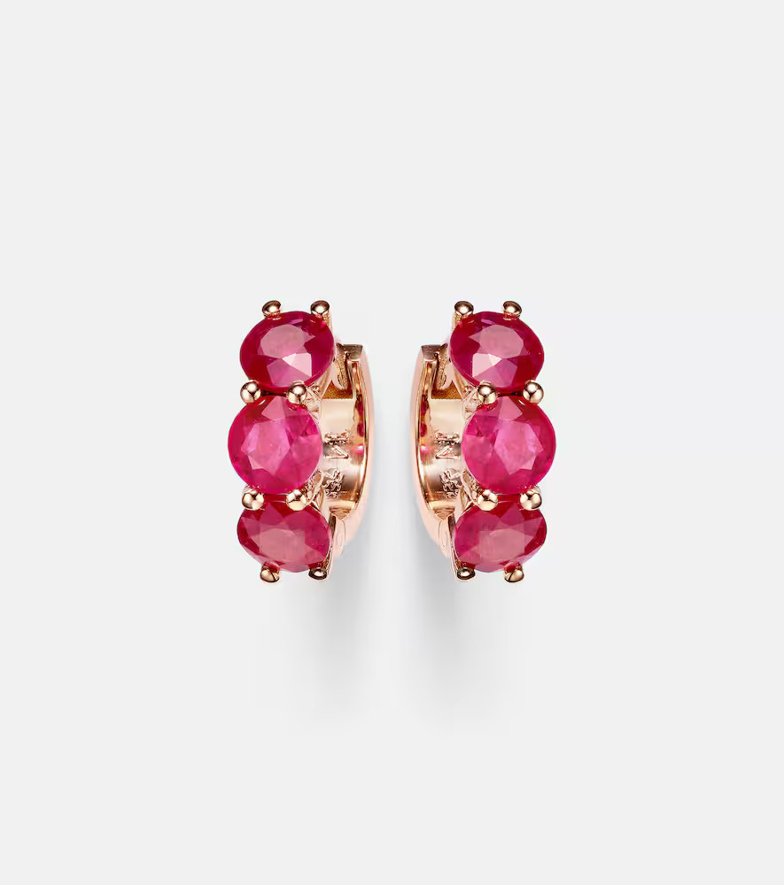 Ileana Makri 18kt rose gold hoop earrings with rubies | Mytheresa (DACH)