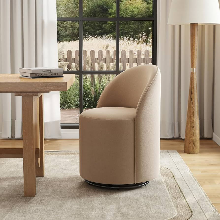 Modern Swivel Dining Chair, Upholstered Barrel Kitchen & Dining Room Chairs, Comfy Velvet Accent ... | Amazon (US)