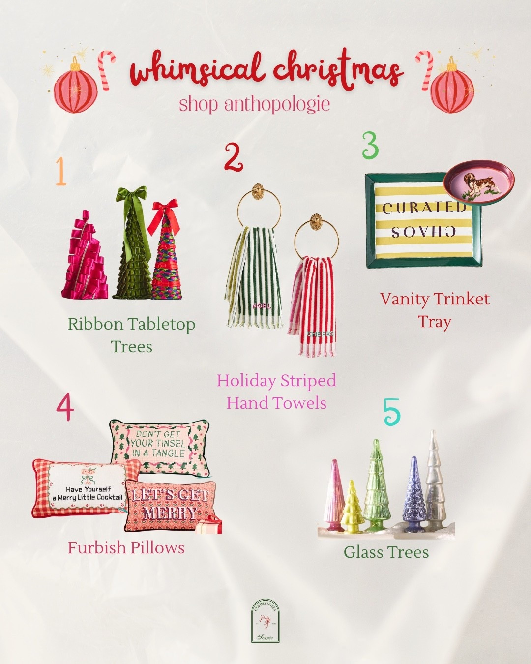 Add a playful twist to your decor with this whimsical Christmas collection from Anthropologie. Featuring ribbon tabletop trees, striped hand towels, and colorful glass trees, these pieces bring joy and style to every room. Shop festive holiday decor, Furbish pillows, and unique hostess gifts that make your home merry and bright.

#LTKHome #LTKHoliday #LTKGiftGuide