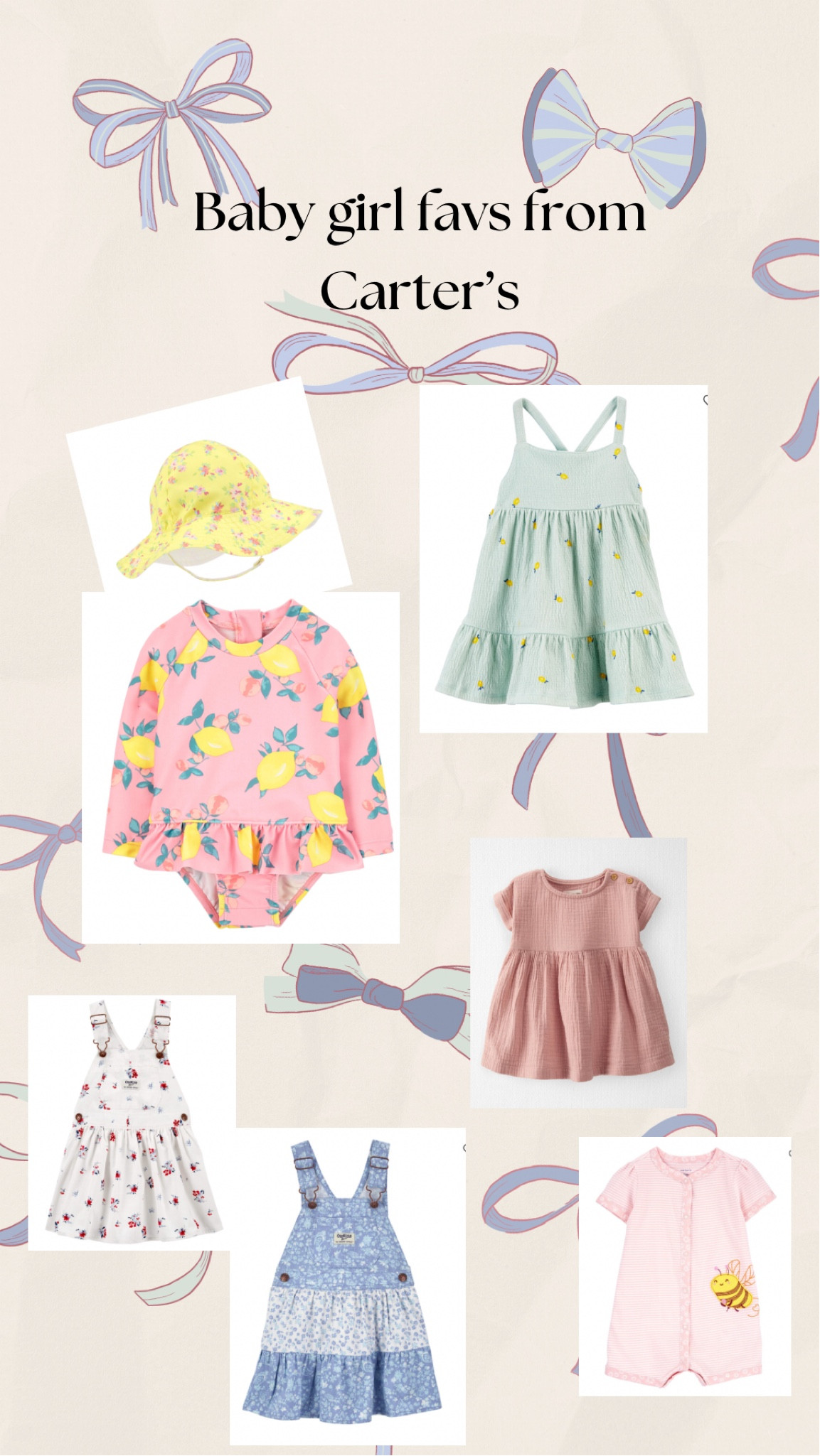 My most recent Carter’s Haul!🌸 Got my girl all ready for summer! We got a larger size in the blue overall dress so she can wear that in early fall☺️🍂 

#LTKFindsUnder50 #LTKStyleTip #LTKBaby