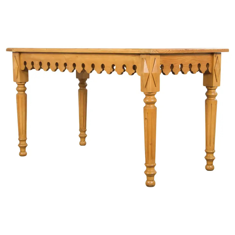 Country French Provincial Pine Work Table or Island | 1stDibs