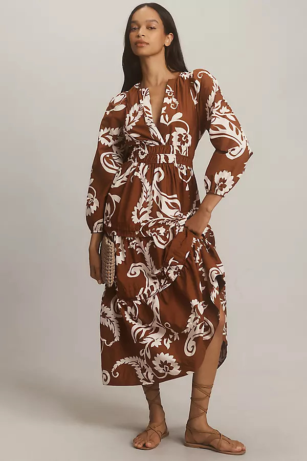 The Somerset Long-Sleeve Maxi Dress: Poplin Edition | Anthropologie (US)