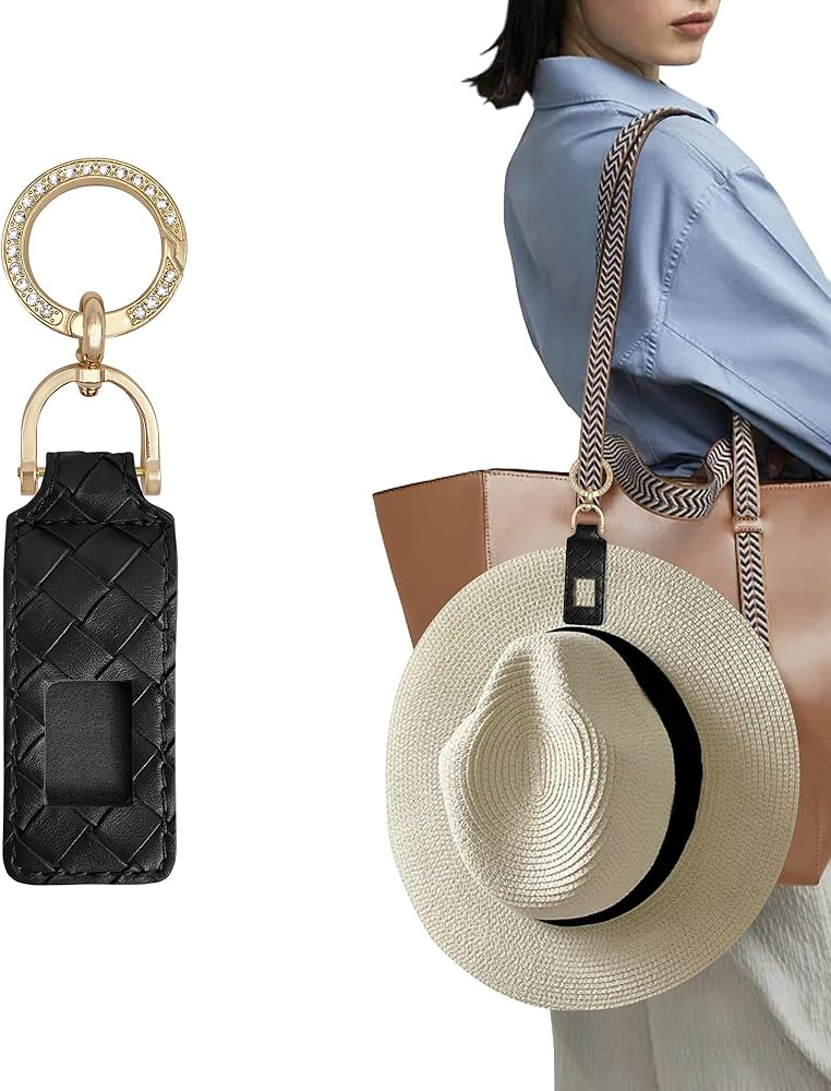 Clip for Travel on Bag, Backpack, Luggage - Fashion PU Leather Non-Magnetic Elastic Hat Holder - ... | Amazon (US)