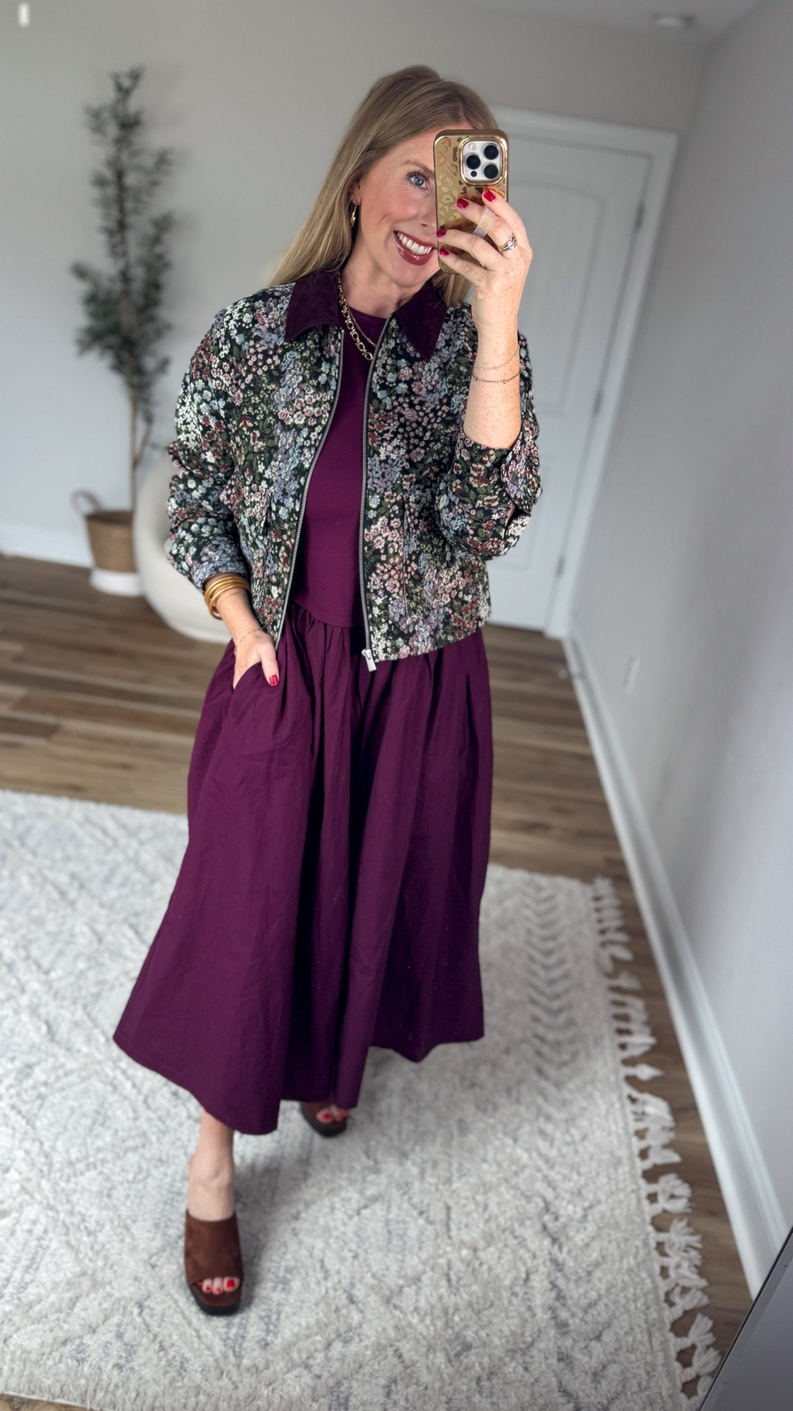 Daily try on, Walmart outfit, Walmart fashion, Walmart style, midi dress, floral jacket

#LTKootd