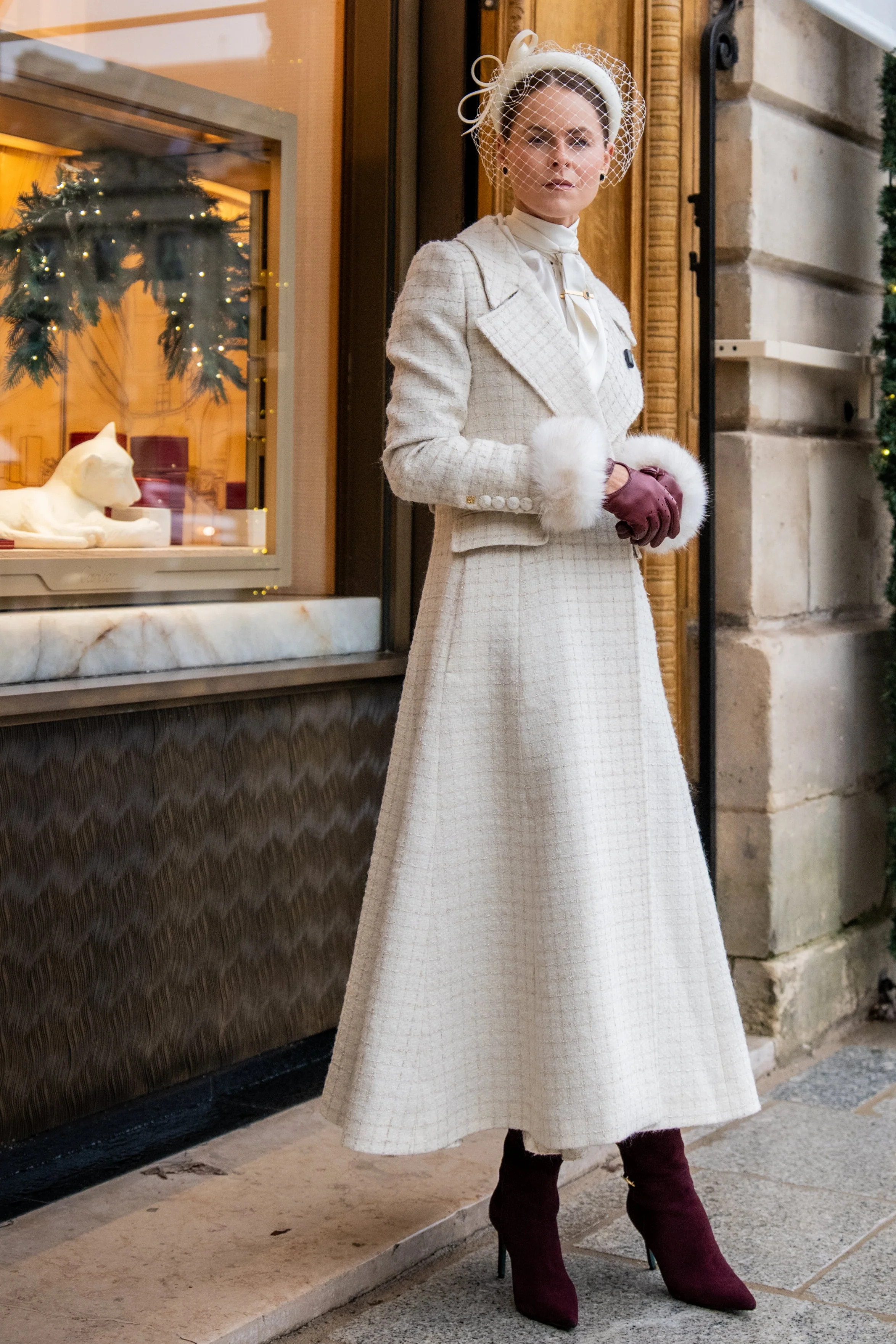 Clarendon Frock Coat (Ivory Sparkle Tweed) | Holland Cooper