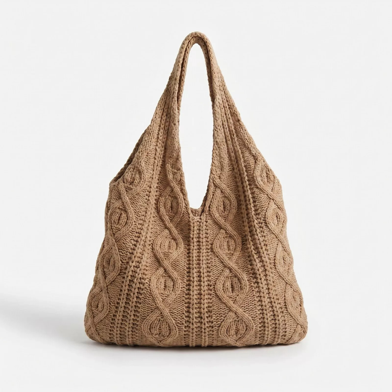 Cable Knit Shoulder Tote Bag Soft Textured Slouchy Lightweight Everyday Carryall | Kohl's